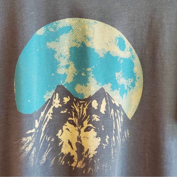 Fossil Wolf Moon Mountain Graphic T-shirt XL - Picture 2 of 5